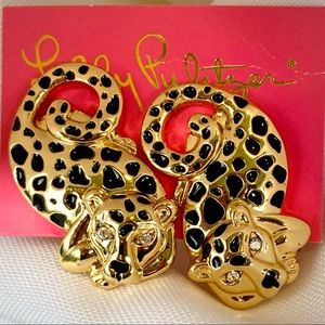 Lilly Pulitzer leopard/panther/cheetah earrings